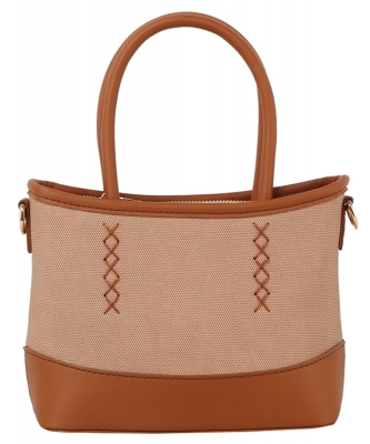 Fashion Canvas Small Tote Satchel Bag DX-0206-M BROWN